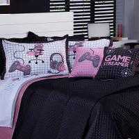 Kit Cobre Leito Game Streamer Rosê Dupla Face King 07 Peças - 6