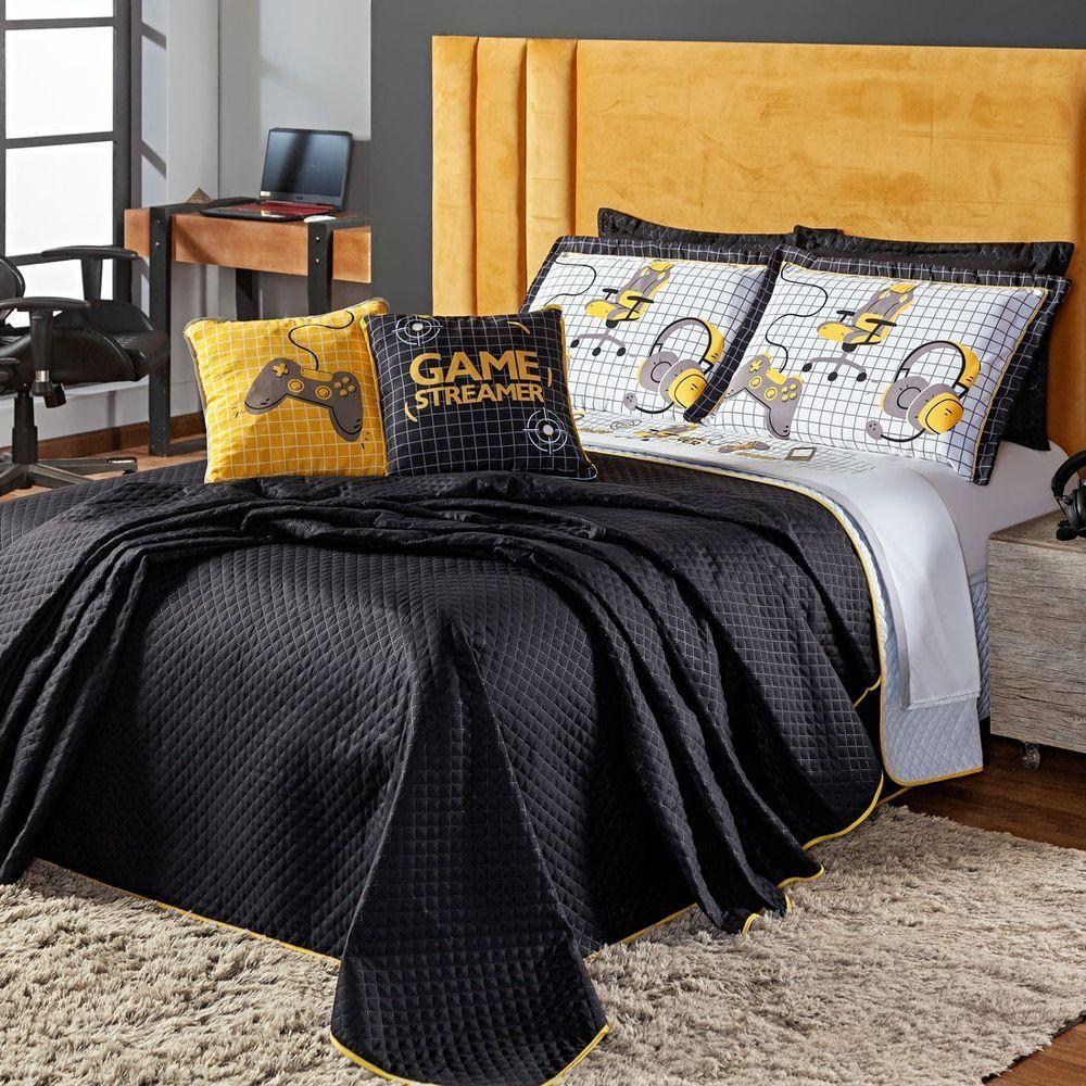 Kit Cobre Leito Game Streamer Dupla Face King 07 Peças - 1