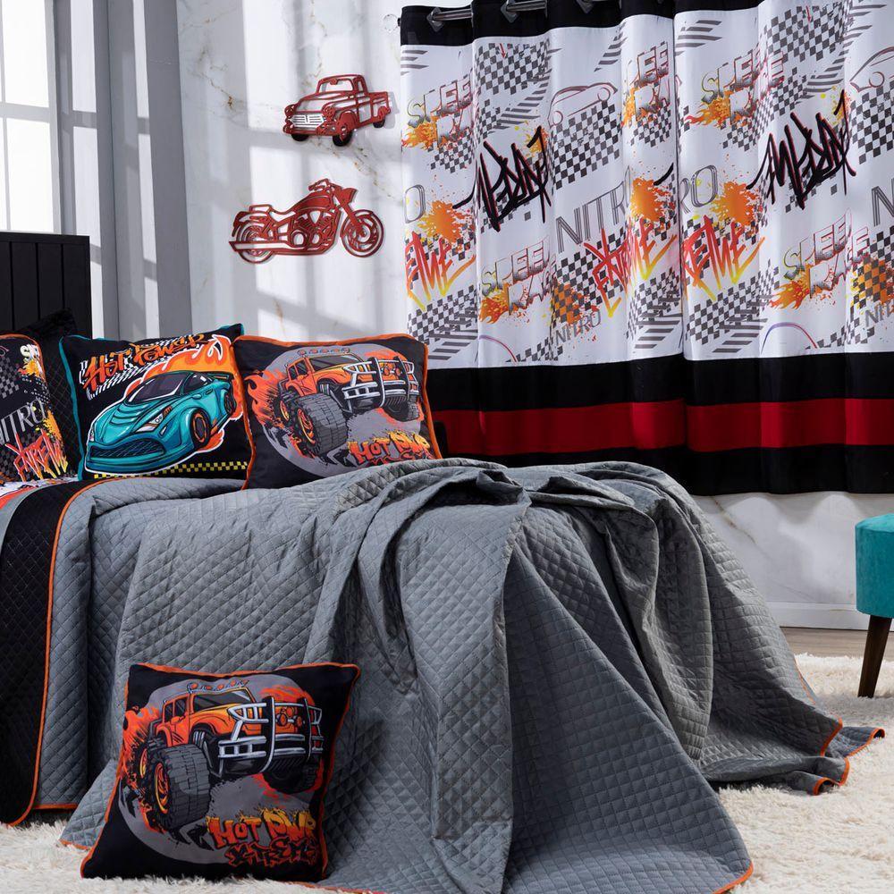 Kit Cobre Leito Speed Car Dupla Face Casal Padrão 07 Peças - 4