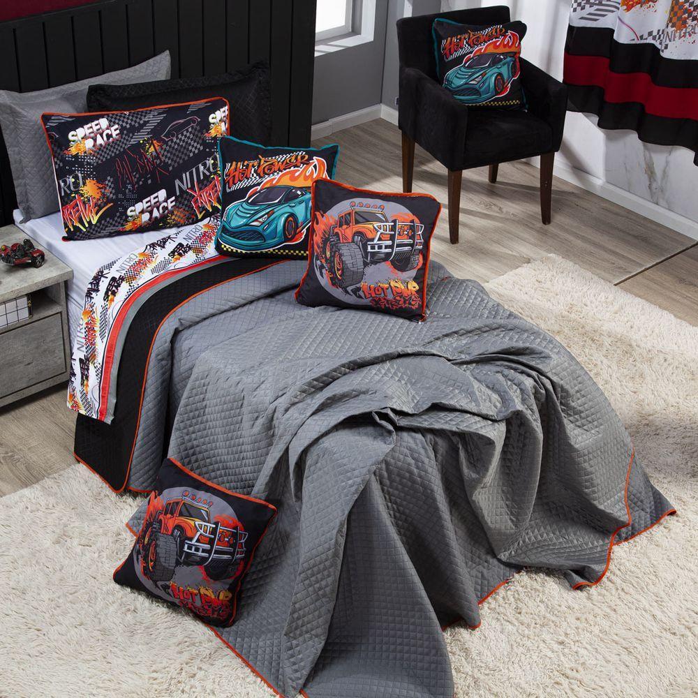 Kit Cobre Leito Speed Car Dupla Face Casal Padrão 07 Peças - 6