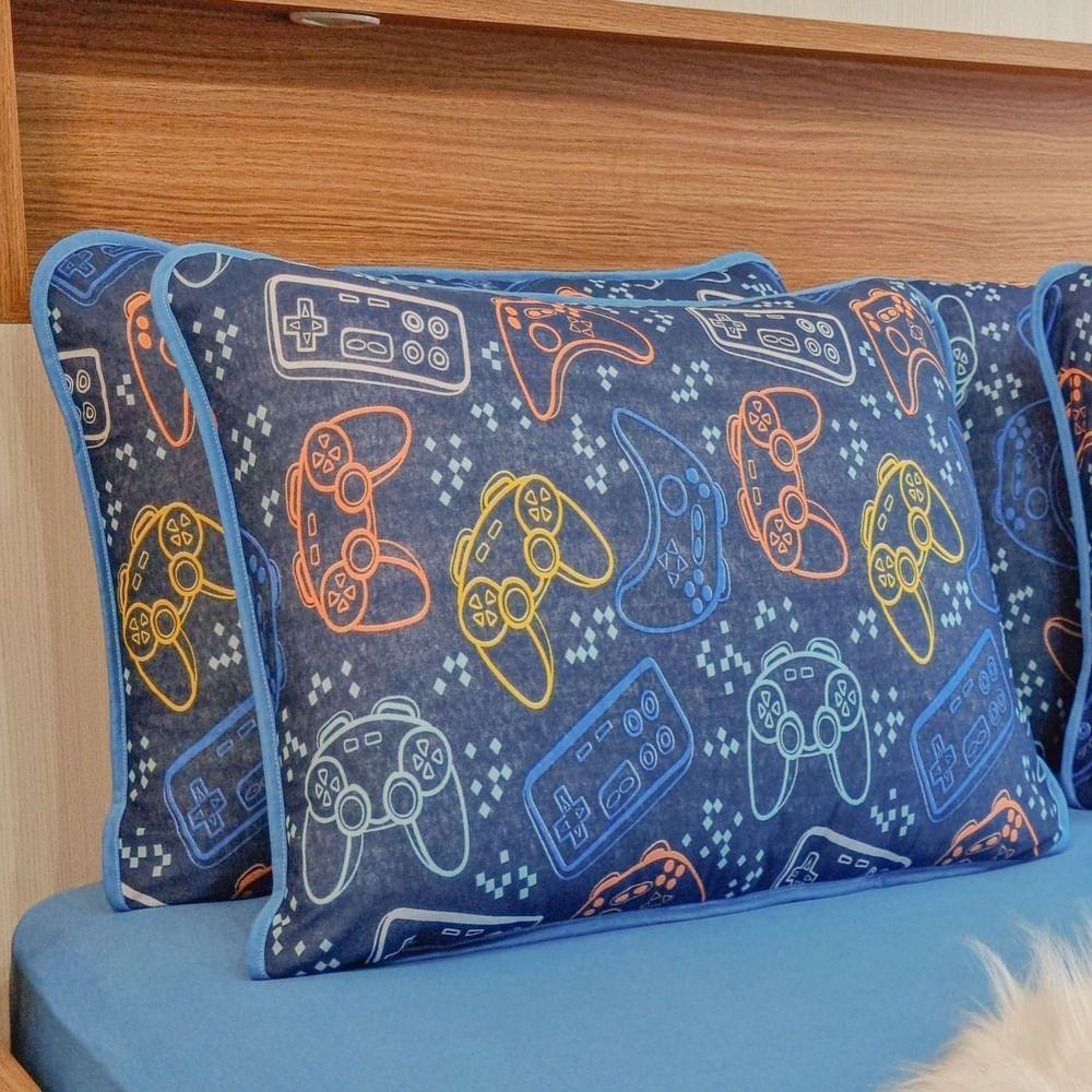 Fronha Malha 100% Algodão Com Viés Game Par 2pçs - 1