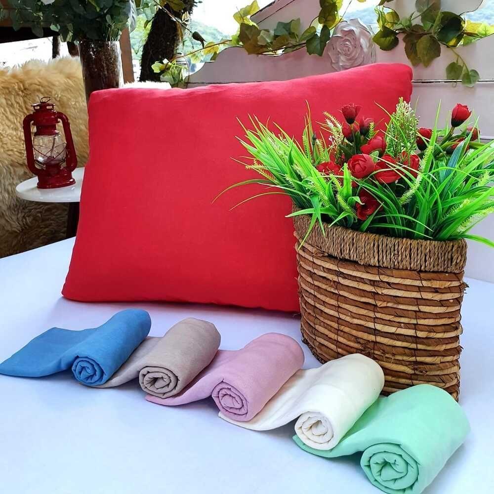 Fronha Malha 100% Algodão Lisa Par Azul Indigo 2pçs - 1