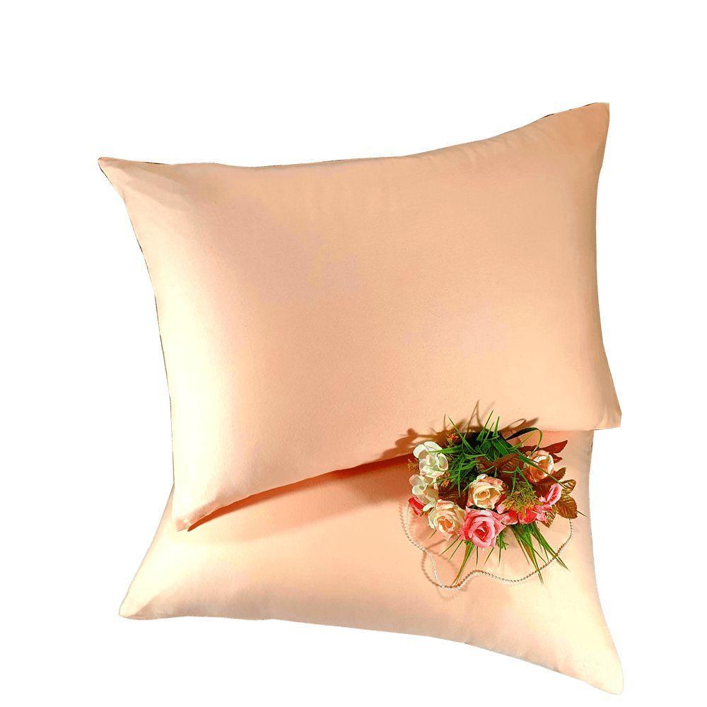 Fronha Malha 100% Algodão Lisa Salmão Par Linha Trento 2pçs - 1