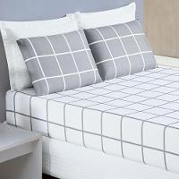 Jogo Cama Lençol Casal 200 Fios 3 Peças Cinza - 1