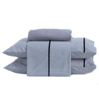 Jogo De Cama Casal Padrão 04 Peças C/ Viés Cor Cinza - 6