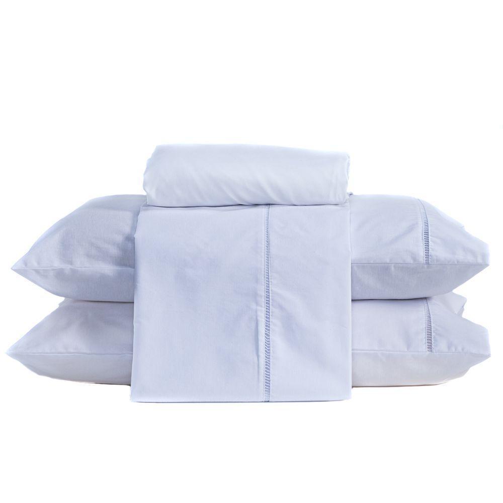 Jogo De Cama Solteiro 03 Peças 200 Fios Cor Branco - 1