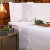 Jogo De Cama Solteiro 03 Peças 200 Fios Cor Branco - 3