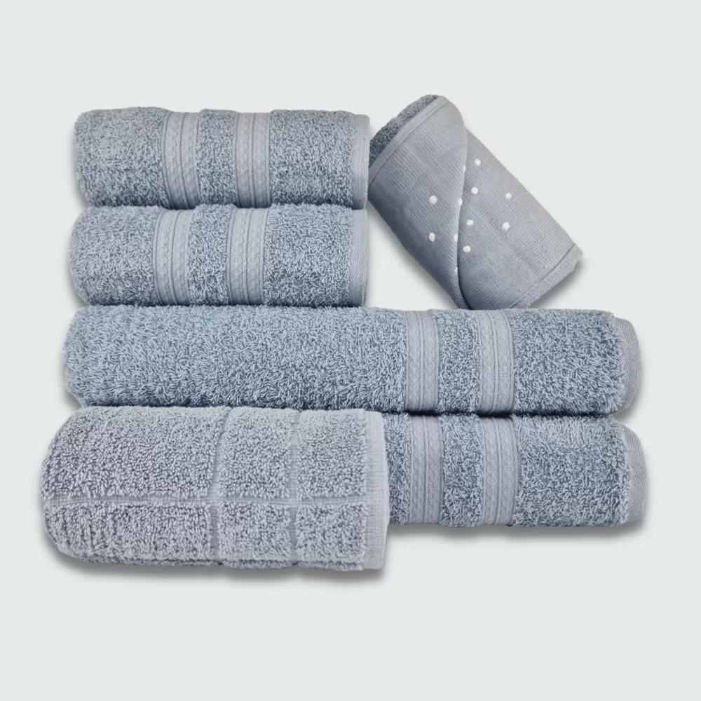 Jogo De Toalha 6 Pçs Gigante Felpuda Lisboa Azul - 2