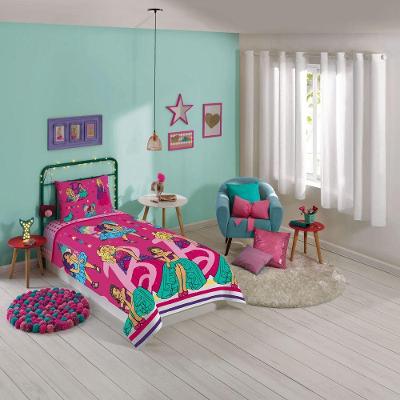 Jogo de Lençol Barbie Reinos Mágicos Solteiro 2Pçs Rosa