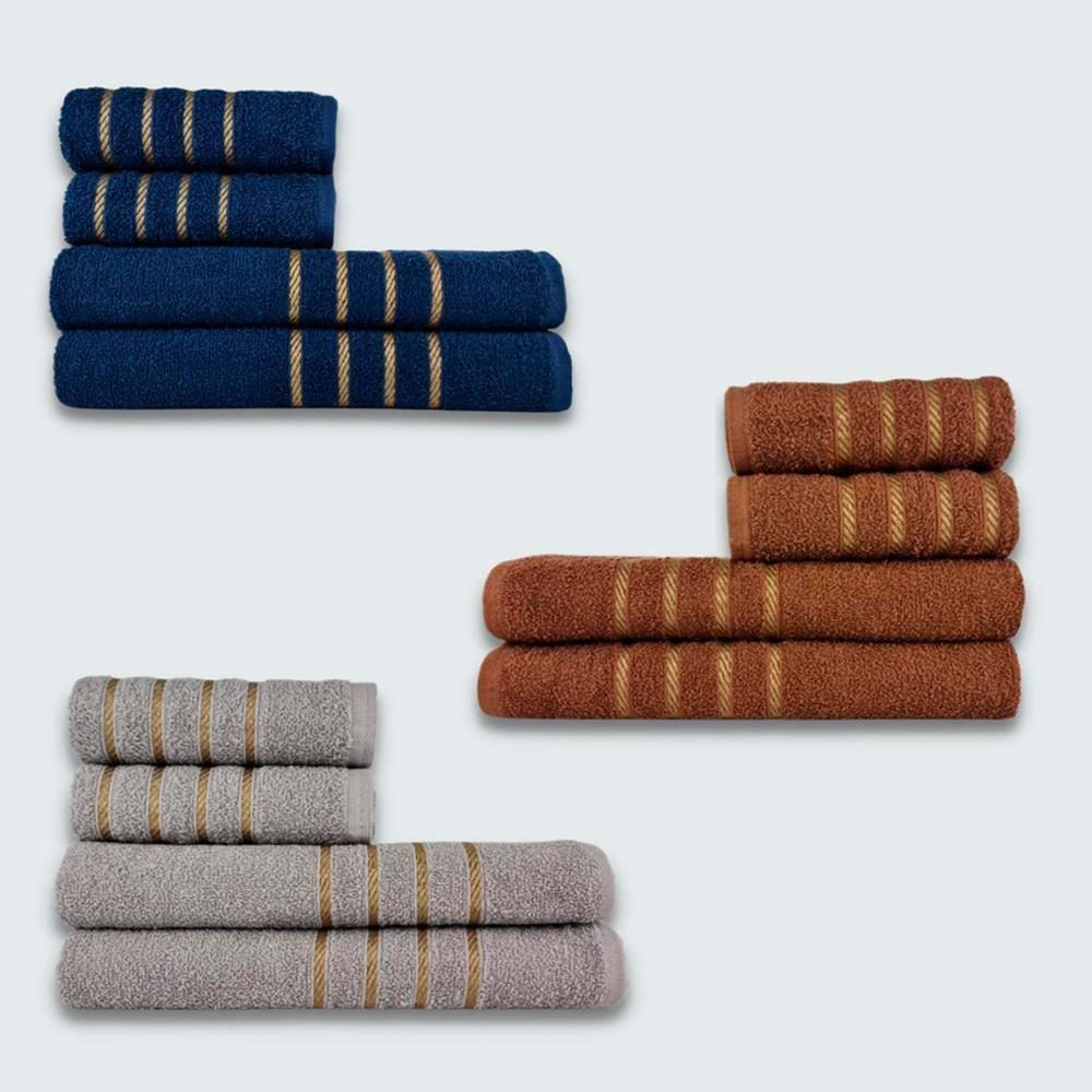 Jogo De Toalhas 12 Peças Coleção Dubai 100% Algodão Br+mr+cz - 1