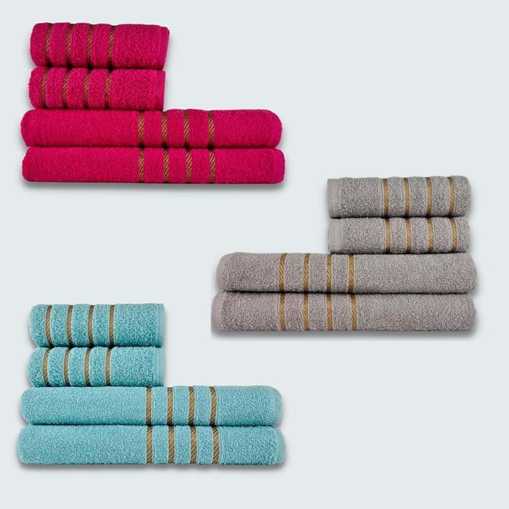 Jogo De Toalhas 12 Peças Coleção Dubai 100% Algodão Rs+cz+vd - 1