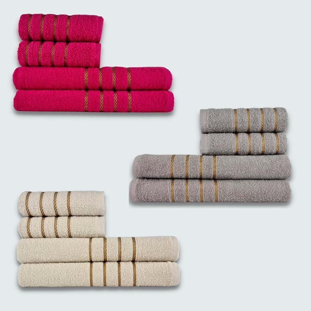 Jogo De Toalhas 12 Peças Coleção Dubai 100% Algodão Rs+cz+bg - 1