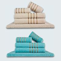 Jogo De Toalhas 10Pçs Coleção Dubai 100% Algodão Bege+Verde - 1