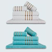 Jogo De Toalhas 10Pçs Coleção Dubai100% Algodão Branco+verde - 1