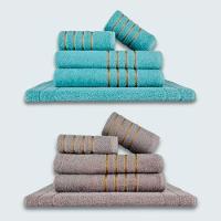 Jogo De Toalhas 10 Pçs Coleção Dubai 100% Algodão Verde+cinza - 1