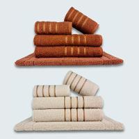 Jogo De Toalhas 10 Pçs Coleção Dubai100% Algodão Marrom+bege - 1