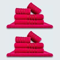 Jogo De Toalhas 10Pçs Coleção Dubai 100% Algodão Rosa+Rosa - 1