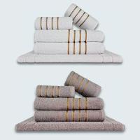 Jogo De Toalhas 10Pçs Coleção Dubai 00% Algodão Branco+cinza - 1