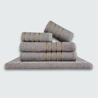 Jogo De Toalhas 10Pçs Coleção Dubai 100% Algodão Rosa+Cinza - 2