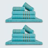 Jogo De Toalhas 10Pçs Coleção Dubai 100% Algodão Verde+Verde - 1