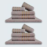 Jogo De Toalhas 10 Pçs Coleção Dubai100% Algodão Cinza+cinza - 1