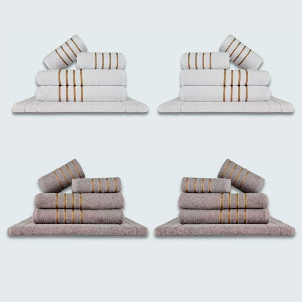 Jogo De Toalhas 20 Pçs Coleção Dubai 100% Algodão Br+cz - 1