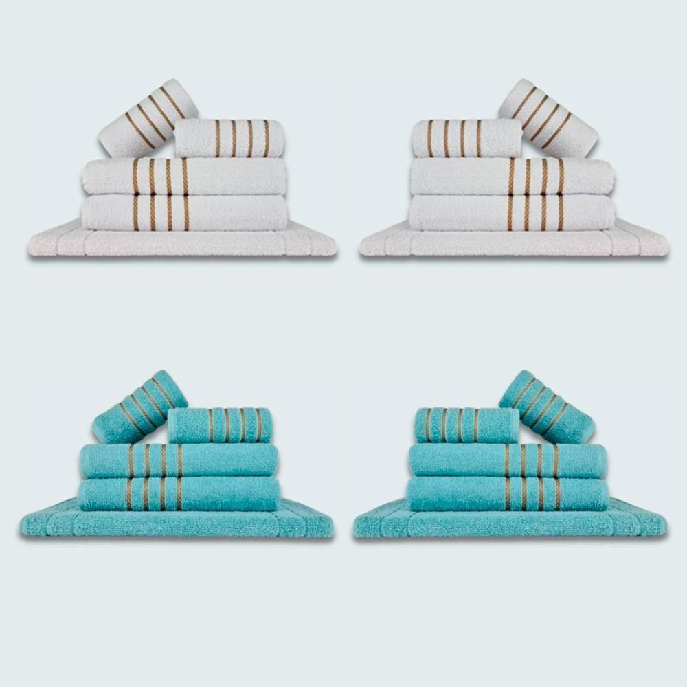 Jogo De Toalhas 20 Pçs Coleção Dubai 100% Algodão Br+vd - 1