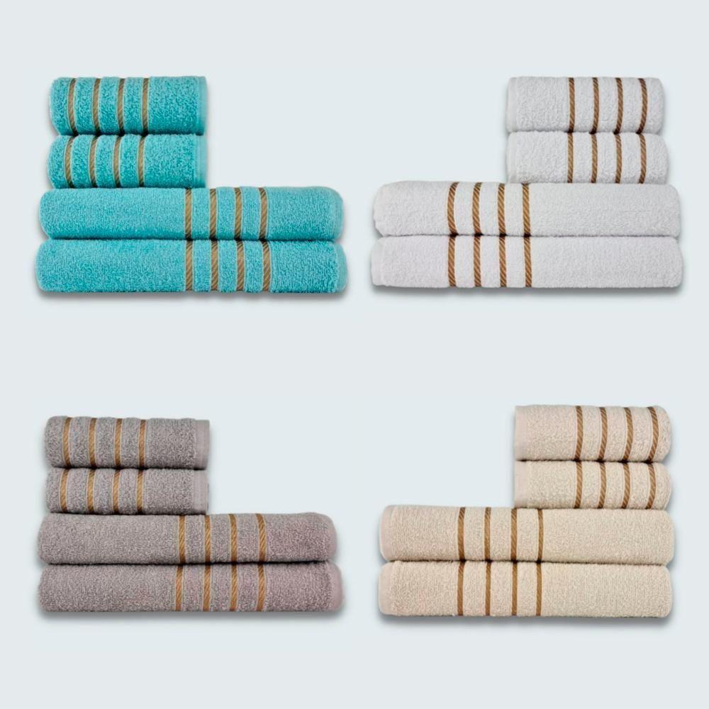 Jogo De Toalhas 16 Pç Coleção Dubai 100% Algodão Vd+br+cz+bg - 1