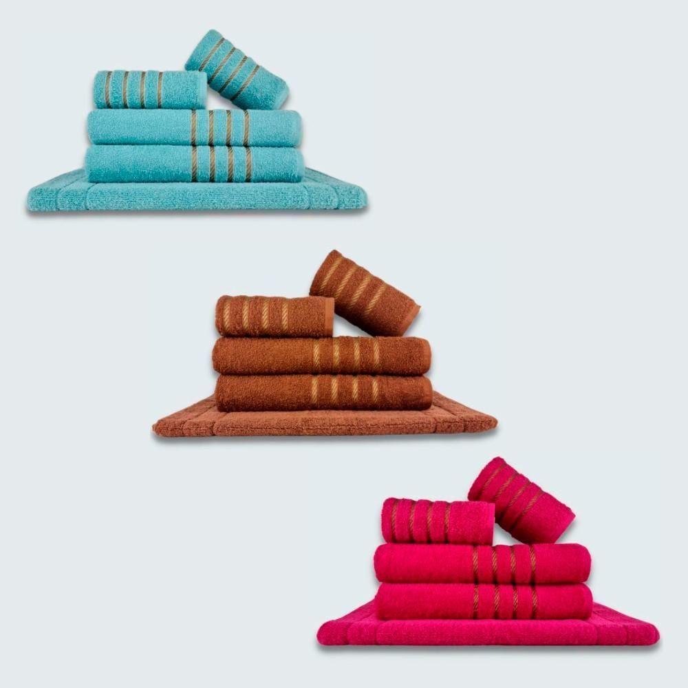 Jogo De Toalhas 15 Pçs Coleção Dubai 100% Algodão Vd+mr+rs - 1