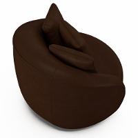 Kit 02 Poltronas Decorativa Para Sala De Estar Base Giratória Witta M03 Corano Marrom - 6