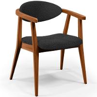 Kit 02 Poltronas Decorativa Para Sala De Estar E Recepção Cecília L02 Bouclê Preto - 7