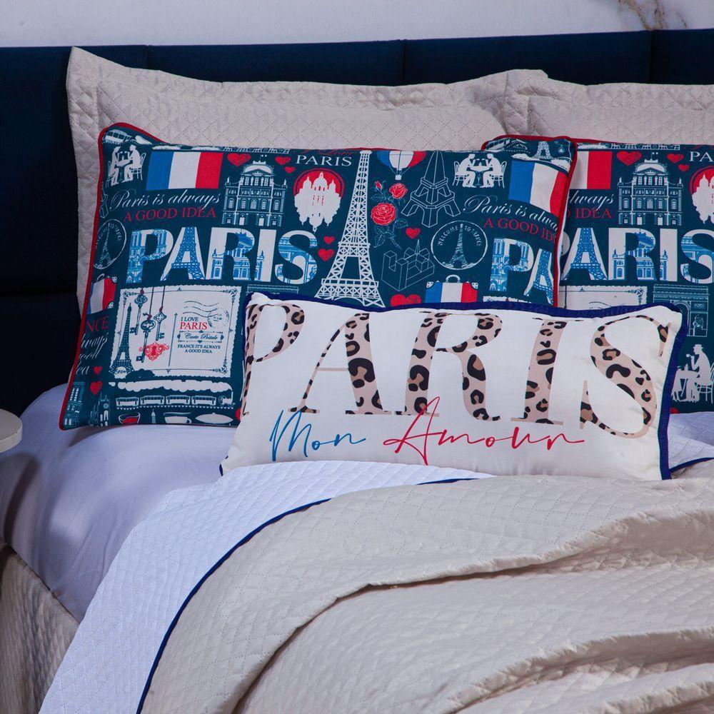 Kit Cobre Leito Paris Dupla Face C/ Almofadas Queen 07 Peças - 3