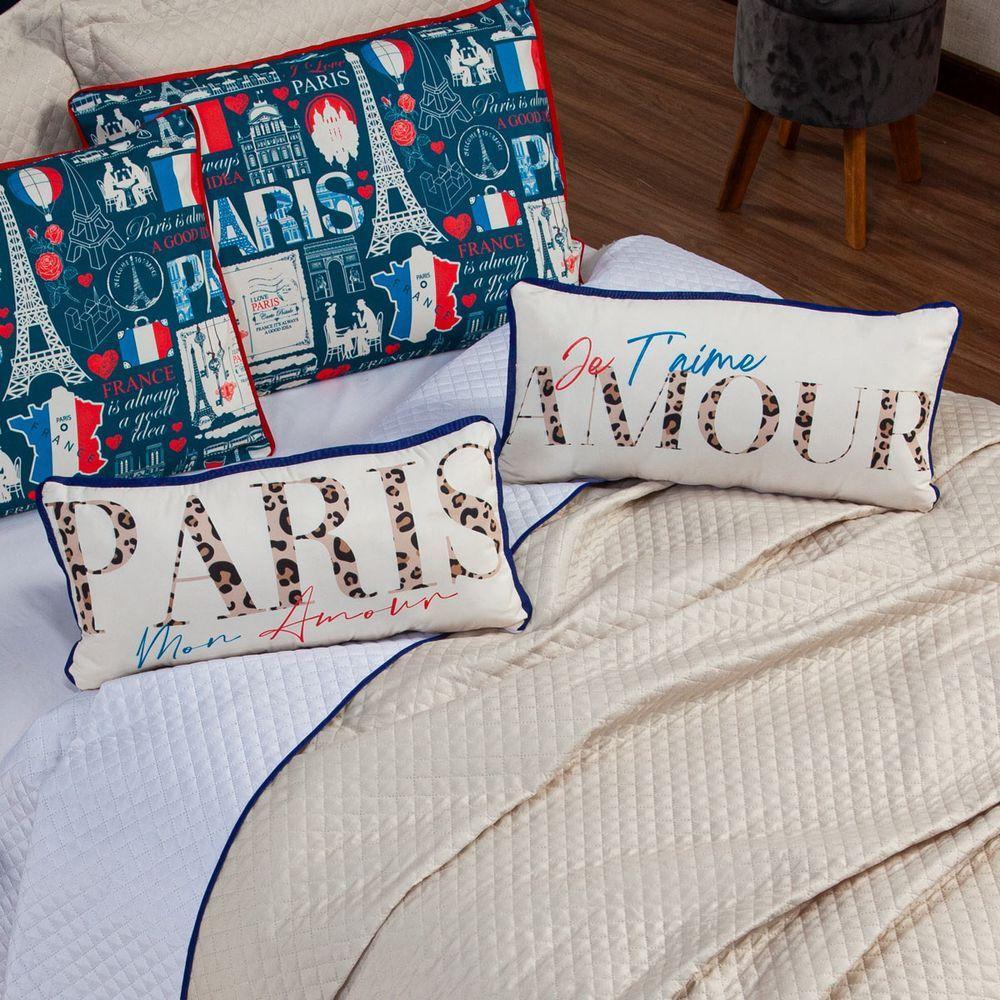 Kit Cobre Leito Paris Dupla Face C/ Almofadas Queen 07 Peças - 5