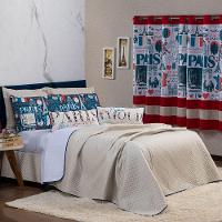 Kit Cobre Leito Paris Dupla Face C/ Almofadas Queen 07 Peças - 1