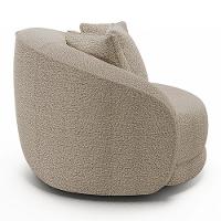 Kit 02 Poltronas Decorativa Para Sala De Estar Base Giratória Witta M03 Bouclê Bege - 3