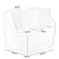 Kit 02 Poltronas Decorativa Para Sala De Estar Base Giratória Witta M03 Bouclê Bege - 7