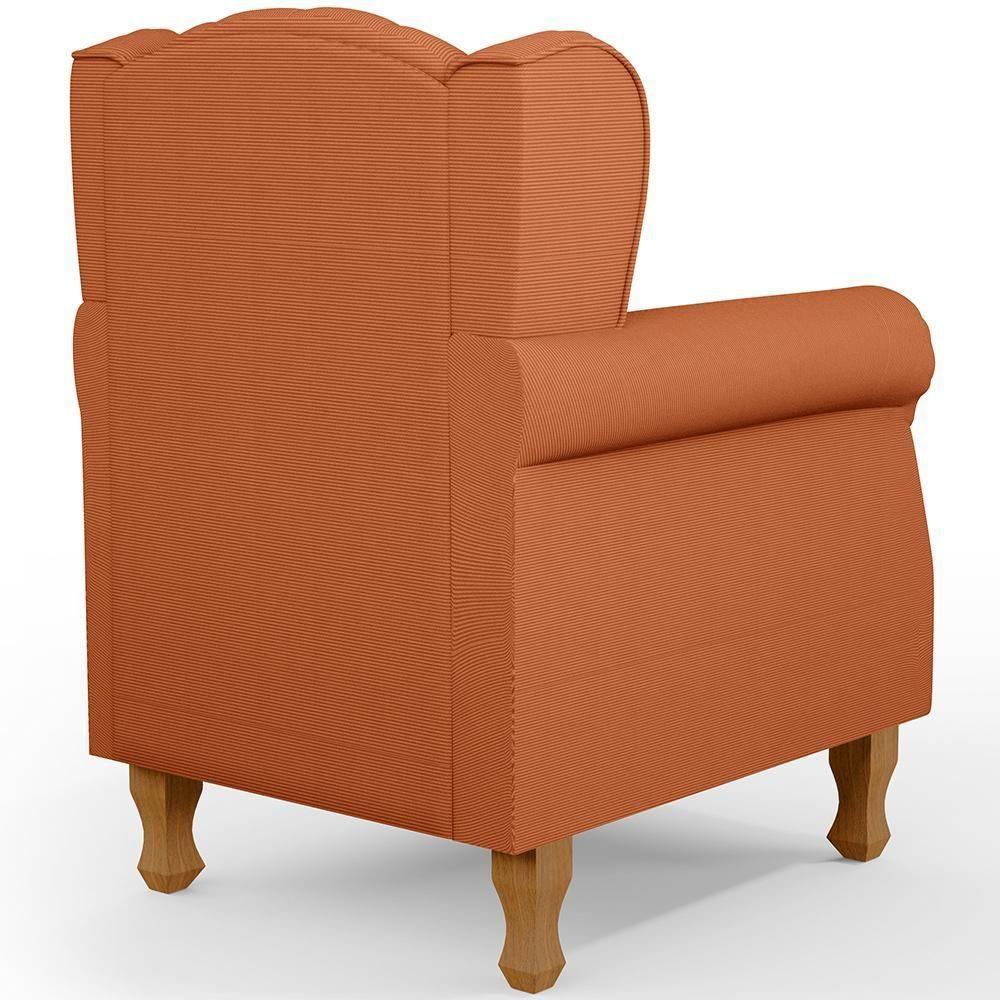 Kit 02 Poltronas Decorativa Para Sala De Estar Yara P02 Tecido Terracota - 5