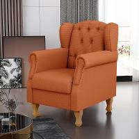 Kit 02 Poltronas Decorativa Para Sala De Estar Yara P02 Tecido Terracota - 7