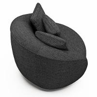 Kit 02 Poltronas Decorativa Sala De Estar Base Fixa De Madeira Witta M03 Linho Chumbo - 5