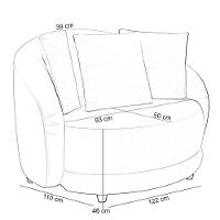 Kit 02 Poltronas Decorativa Sala De Estar Base Fixa De Madeira Witta M03 Linho Chumbo - 15