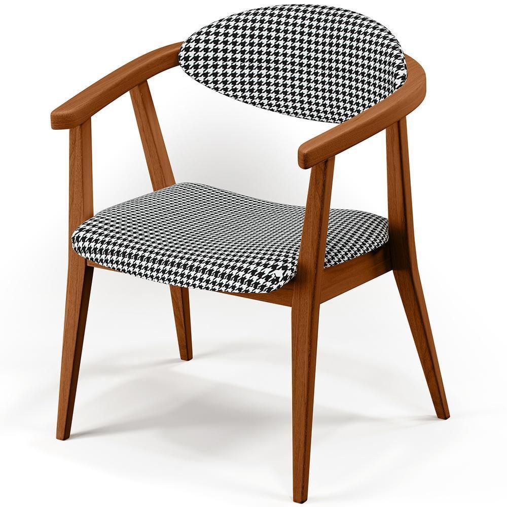 Kit 02 Poltronas Decorativas Para Sala De Estar Jantar Cecília L02 Pied Poule - 3