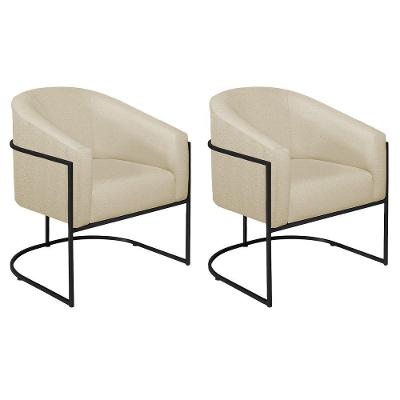 Kit 02 Poltronas Luiza Base De Ferro Preto Suede Verde