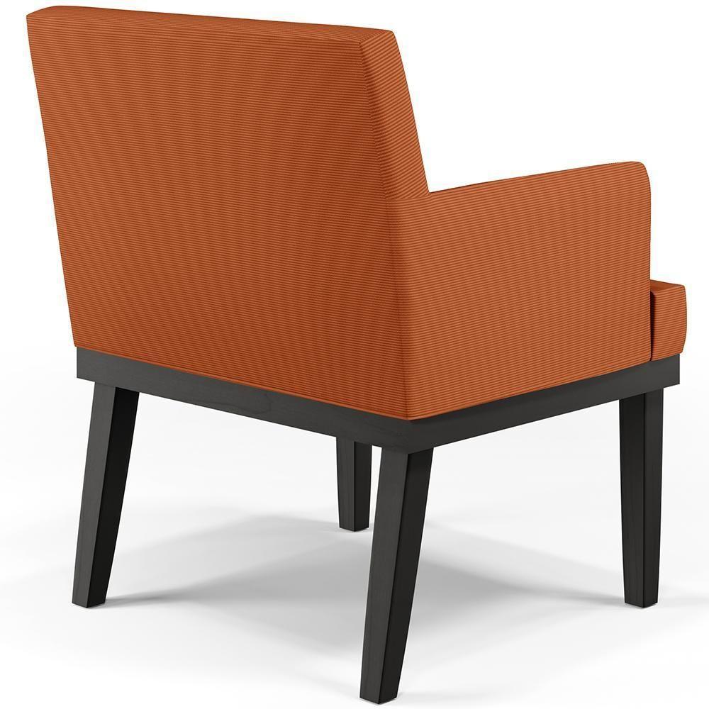 Kit 02 Poltronas Decorativas Sala De Estar Base Preto Beatriz W01 Tecido Terracota - 2