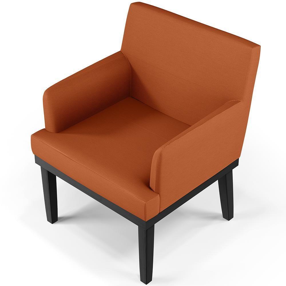 Kit 02 Poltronas Decorativas Sala De Estar Base Preto Beatriz W01 Tecido Terracota - 3