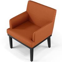 Kit 02 Poltronas Decorativas Sala De Estar Base Preto Beatriz W01 Tecido Terracota - 3