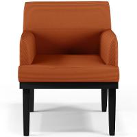 Kit 02 Poltronas Decorativas Sala De Estar Base Preto Beatriz W01 Tecido Terracota - 10