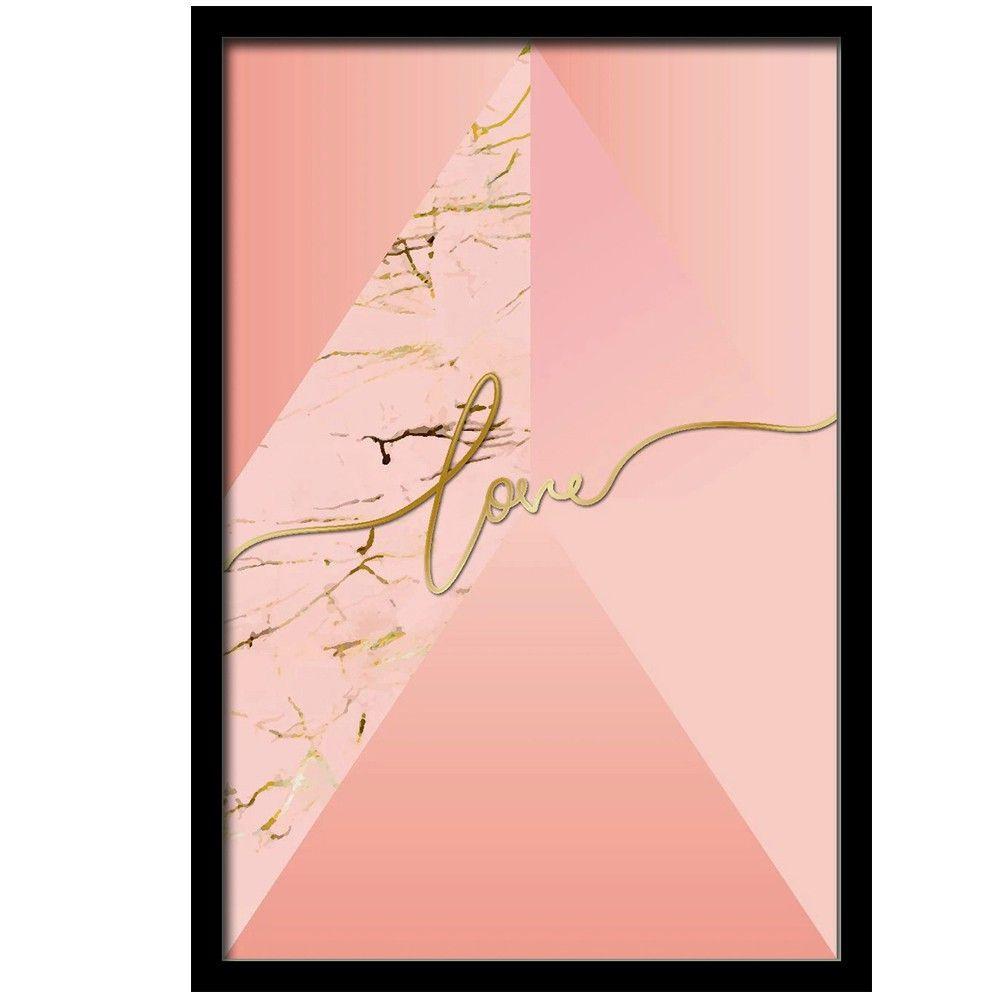 Conjunto Quadros Decorativos 3 peças MDF 20x30 Formas Rosa - 5