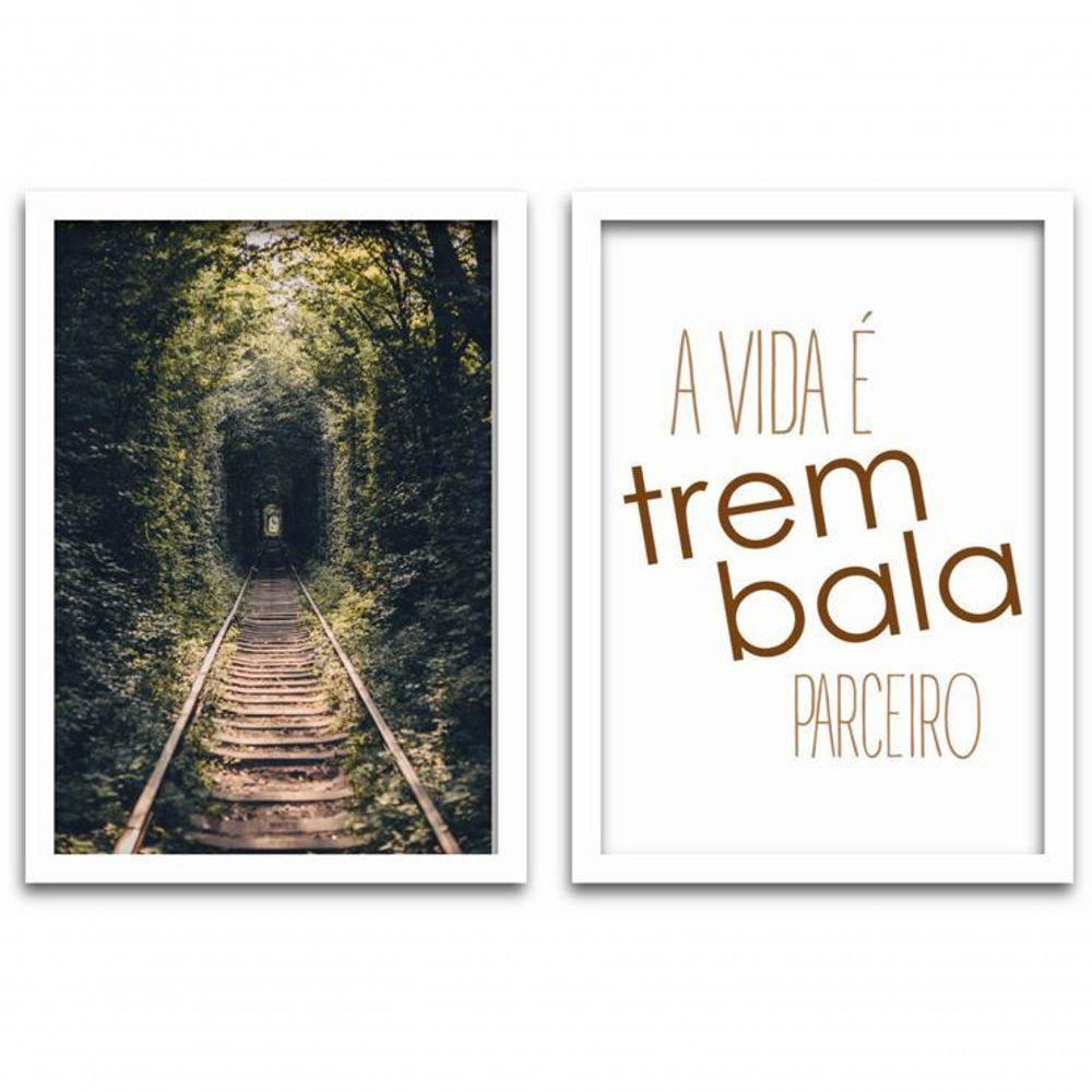 Conjunto Quadros Decorativos 2 peças MDF 20x30 Trem bala - 1