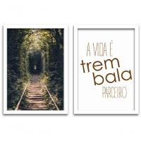 Conjunto Quadros Decorativos 2 peças MDF 20x30 Trem bala - 1