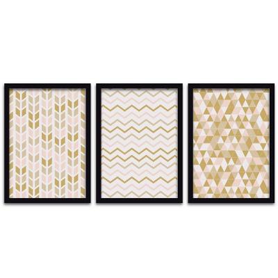 Conjunto Quadros Decorativos 3 pçs 20x30 Formas Geométricas